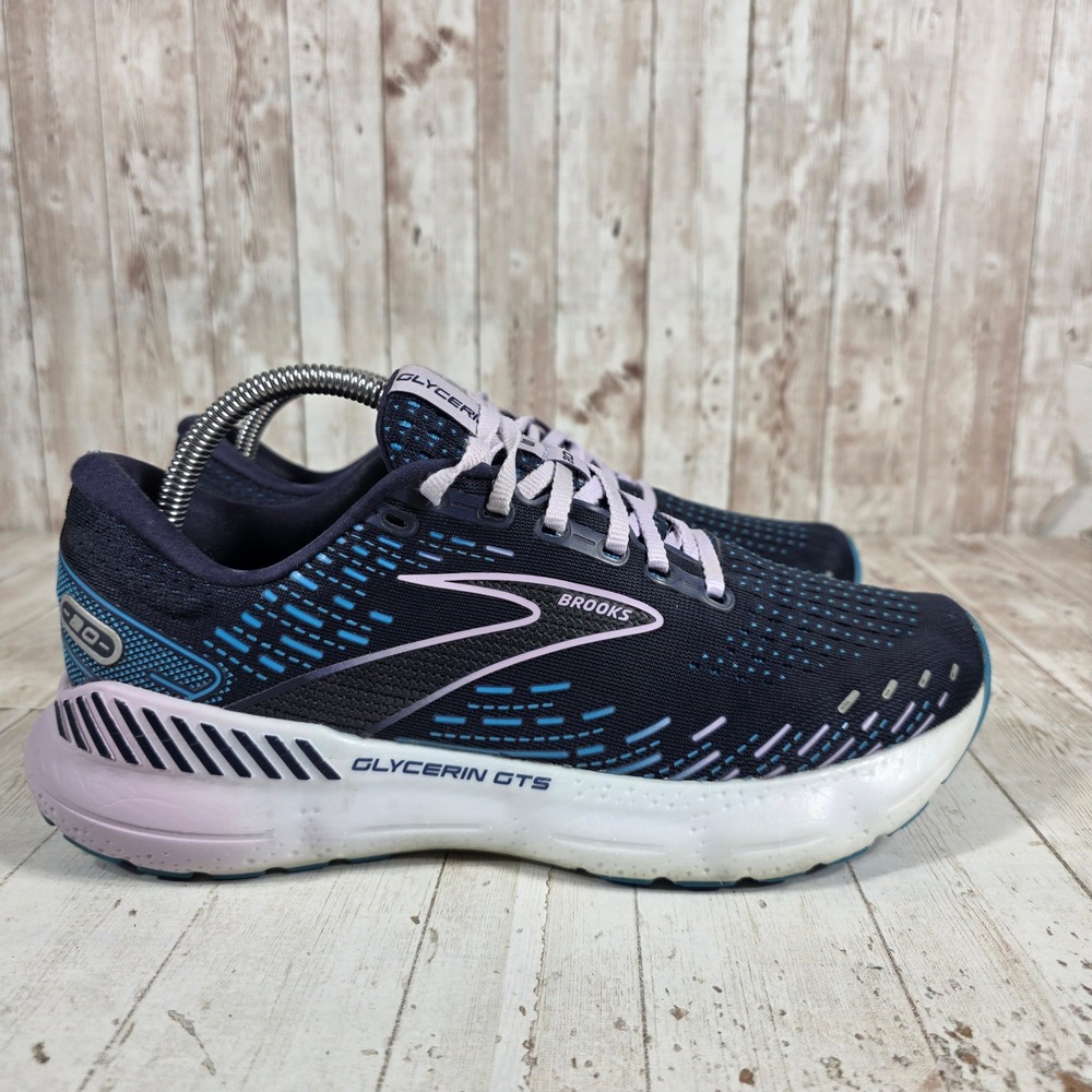 Brooks Glycerin GTS 20 Womens 10 Running Shoes Peacoat Lilac 1203701B499